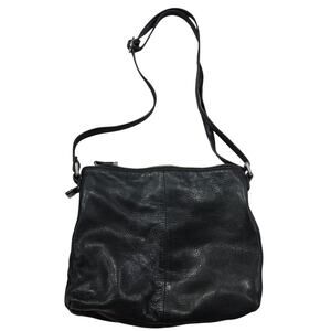 Vintage Margot Genuine Leather Black Shoulder Bag Purse Classic Closet Staple